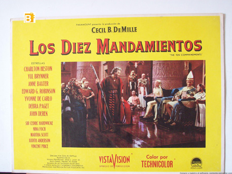 "LOS DIEZ MANDAMIENTOS" MOVIE POSTER - "THE TEN COMMANDMENTS" MOVIE POSTER