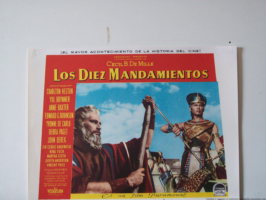 "LOS DIEZ MANDAMIENTOS" MOVIE POSTER - "THE TEN COMMANDMENTS" MOVIE POSTER