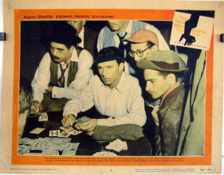 THE MAN WITH THE GOLDEN ARM Original Lobby Card 7 Frank Sinatra