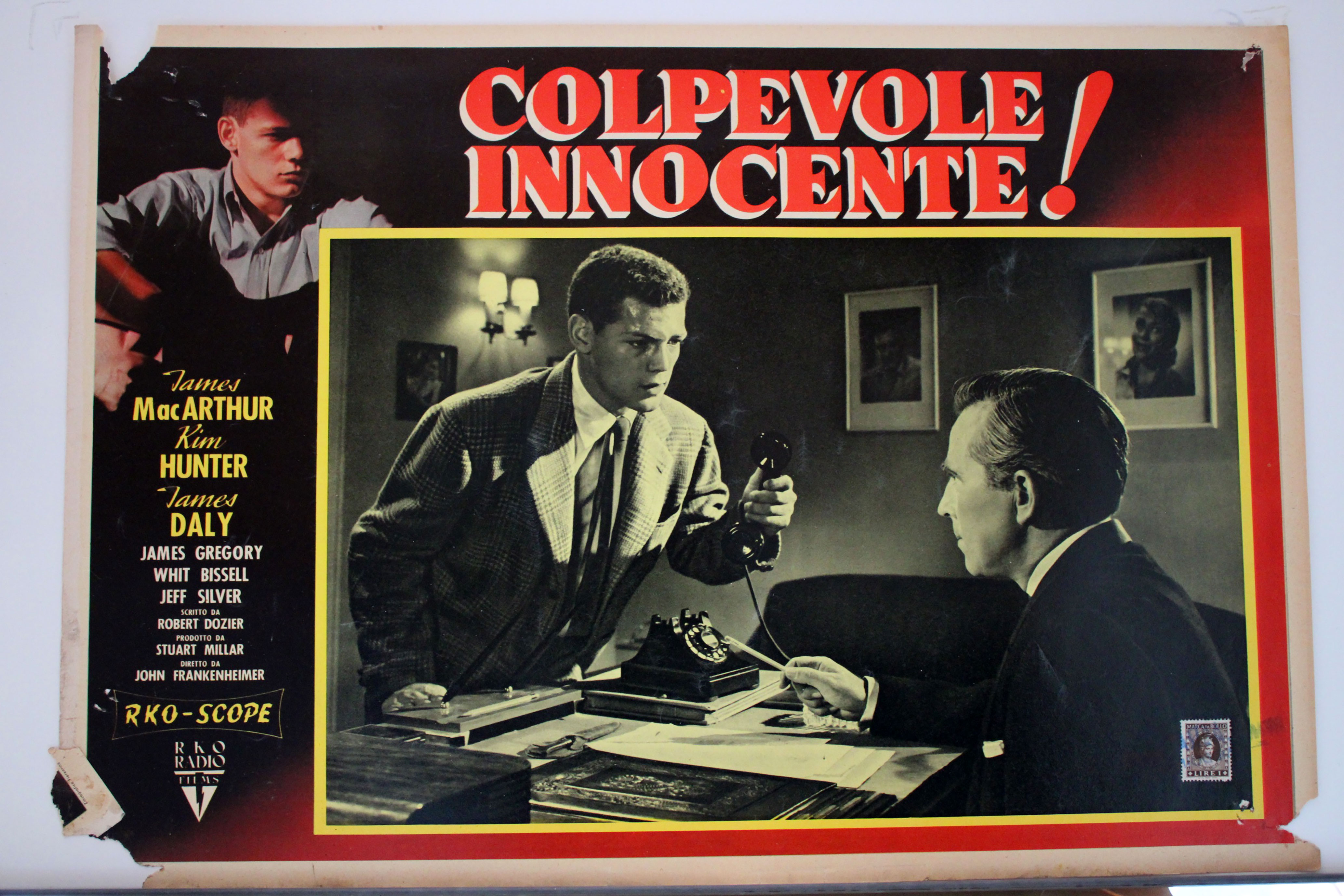 "COLPEVOLE INNOCENTE" MOVIE POSTER - "THE YOUNG STRANGER" MOVIE POSTER