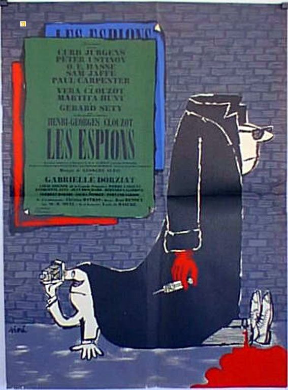 "LES ESPIONS" MOVIE POSTER - "LES ESPIONS" MOVIE POSTER