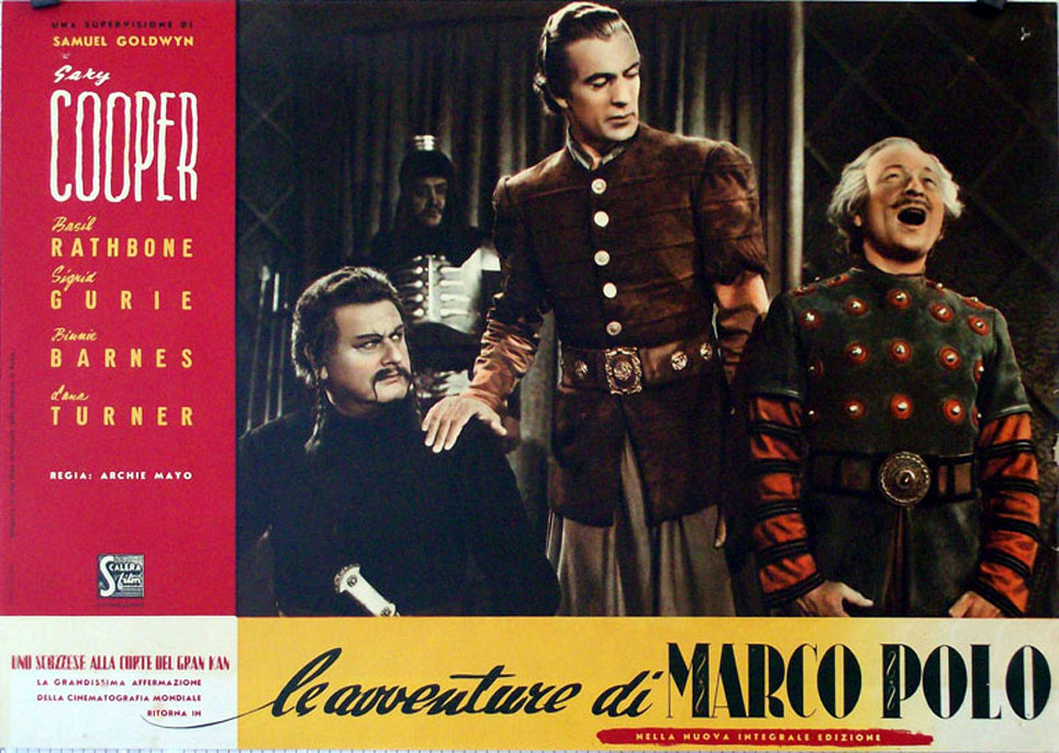 "LE AVVENTURE DI MARCO POLO" MOVIE POSTER "THE ADVENTURES OF MARCO