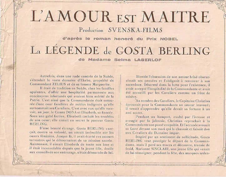 LA LEGENDE DE GOSTA BERLING