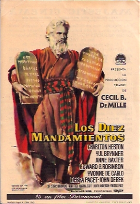 "LOS DIEZ MANDAMIENTOS" MOVIE POSTER - "THE TEN COMMANDMENTS" MOVIE POSTER